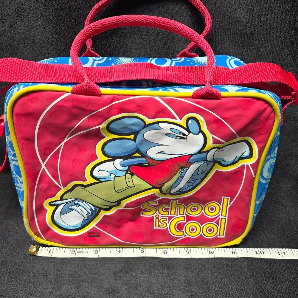 Vintage Disney Mickey Mouse SCHOOL IS COOL Insulated Lunch Bag